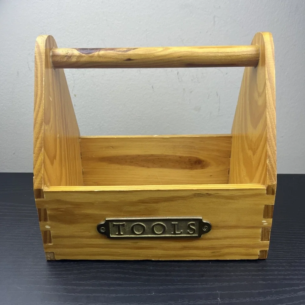 Teleflora Home Improvement Wooden Toolbox Planter Flower Arrangement Holder